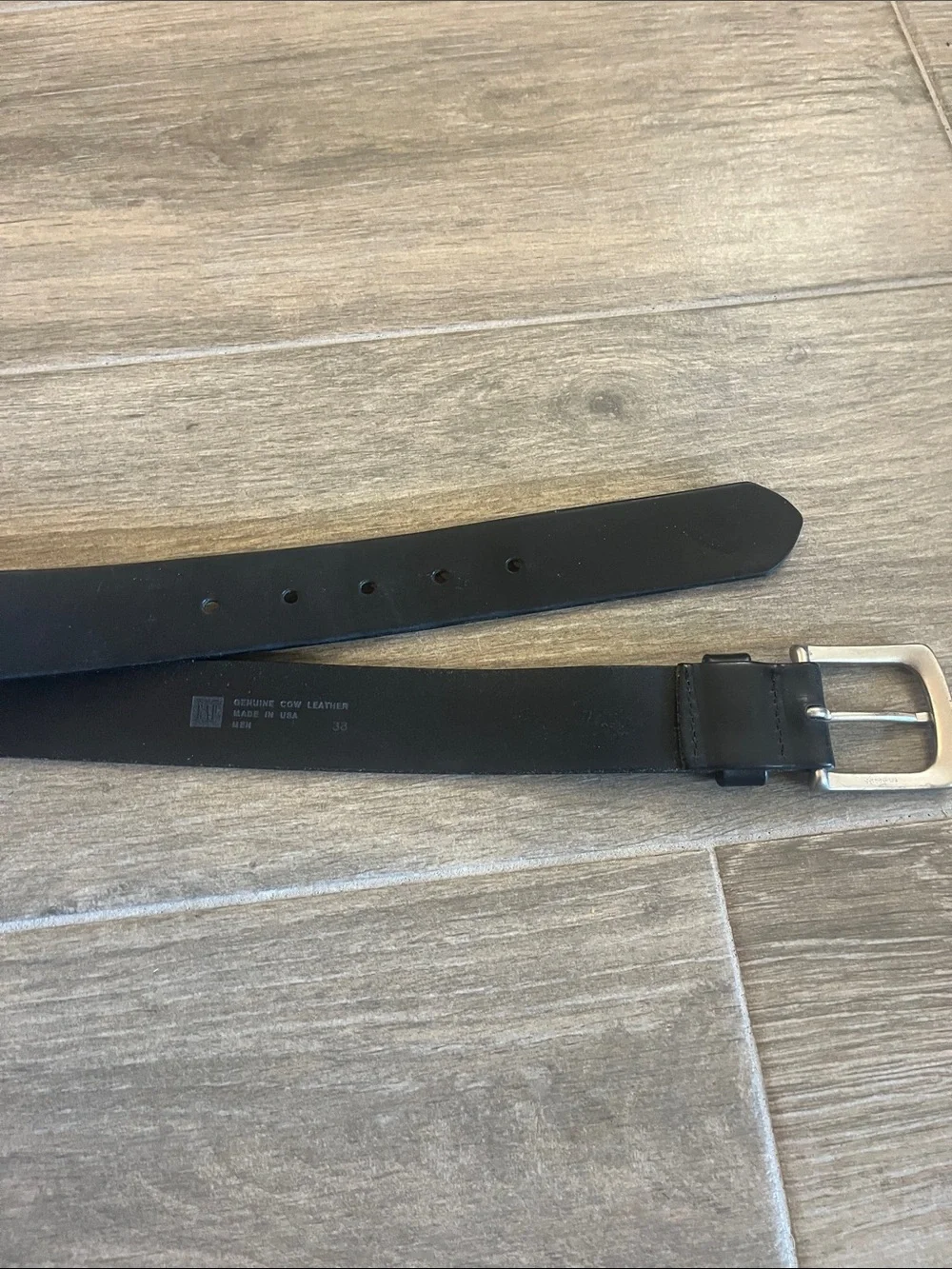 GAP Black Leather Belt with Silver Buckle